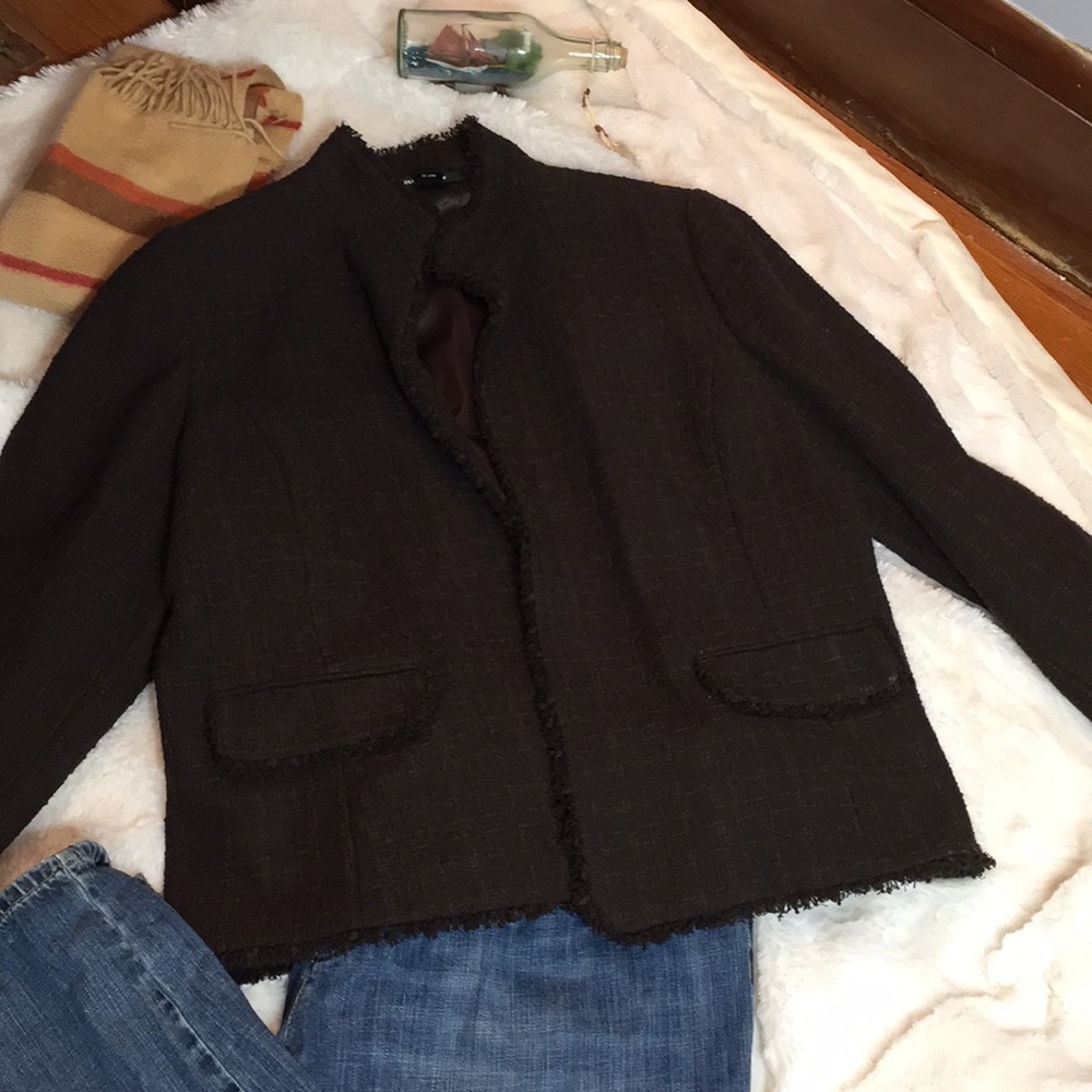 Ellen Tracy cotton textured lined blazer